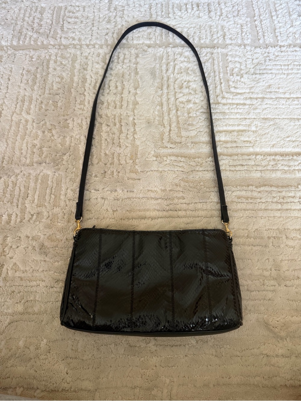 Black Patent Leather Shoulder Bag